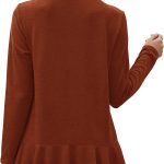 Geifa Cardigan for Women Lightweight Ruffle Drape Open Front Cardigans Sweaters Long Sleeve